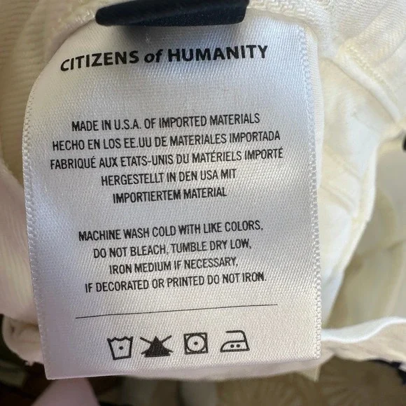 Citizens of Humanity Horseshoe Jean Jicama White Barrel Leg Size 25 Cotton - Picture 13 of 13